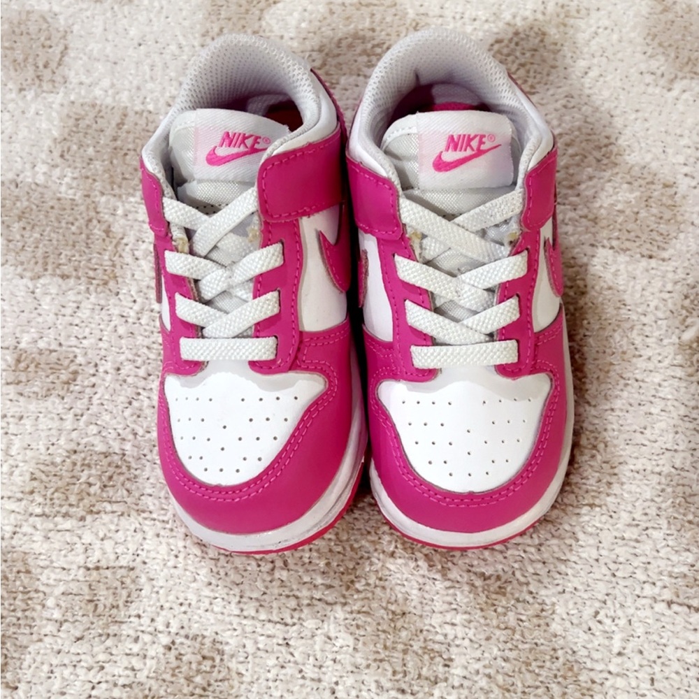 Nike Kids Pink and White Sneakers